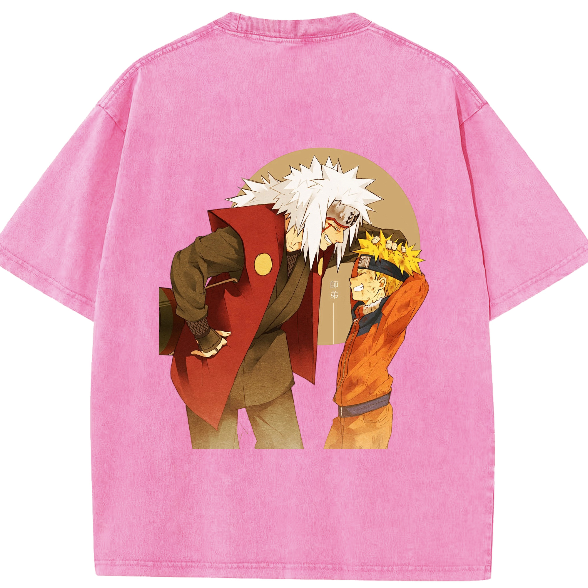 （画像用） NARUTO -ナルト- 自来也（じらいや） Jiraiya 綿100% ヴィンテージ風 半袖Tシャツ（背面プリント）